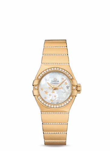 Omega Constellation Co-Axial 27 Brushed Yellow Gold / Diamond / MOP Stars 123.55.27.20.05.002 (12355272005002)